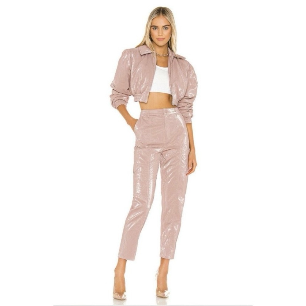 Hours Revolve Lillium Puffer Jacket and Pants Set in Blush Size XS